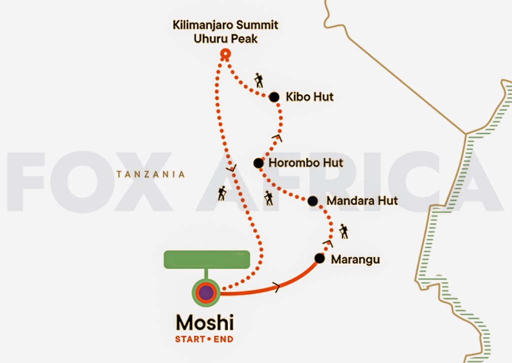 Kilimanjaro Marangu Route map